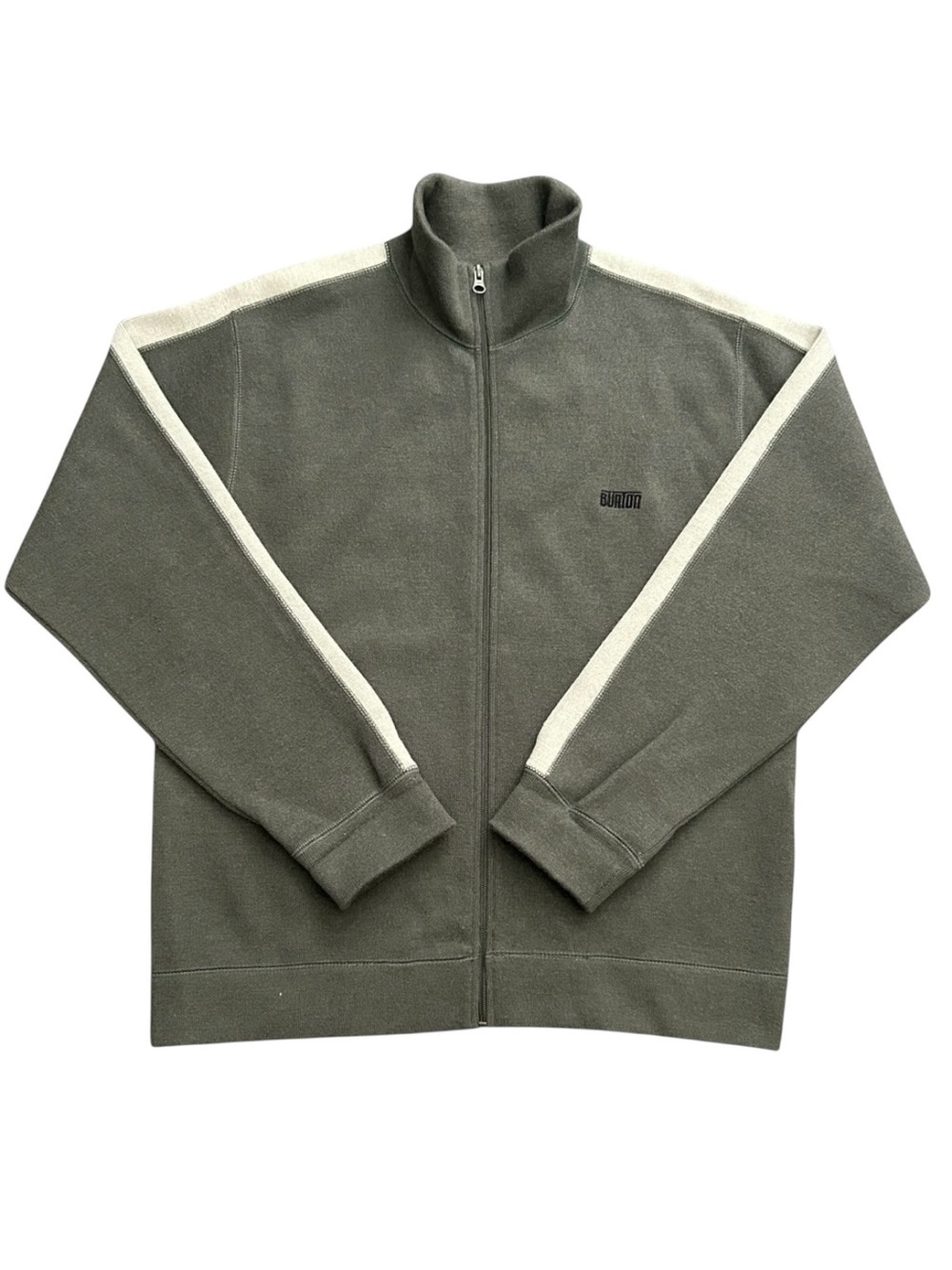 Burton Snowboards Vintage Wool Blend Sweater Zip Up Mens Medium‎ Grau Y2K Skater